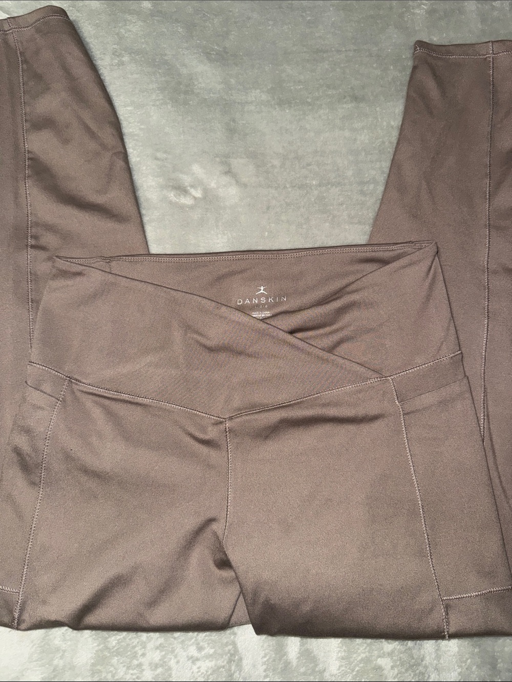 Danskin Cross-Over Waist Brown Leggings